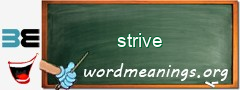 WordMeaning blackboard for strive